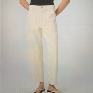 Women’s cream straight leg jeans